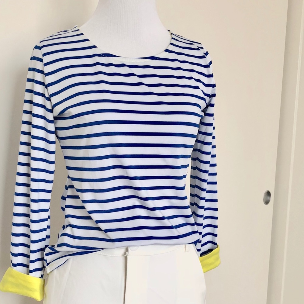 Blue stripe nautical Sailor inspired blouse